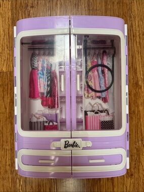 Barbie Purple & White Closet Organizer Play Case